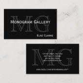 Carte de visite personnalisable de monogramme (Devant / Derrière)