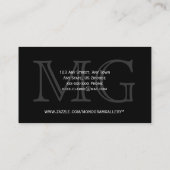 Carte de visite personnalisable de monogramme (Dos)