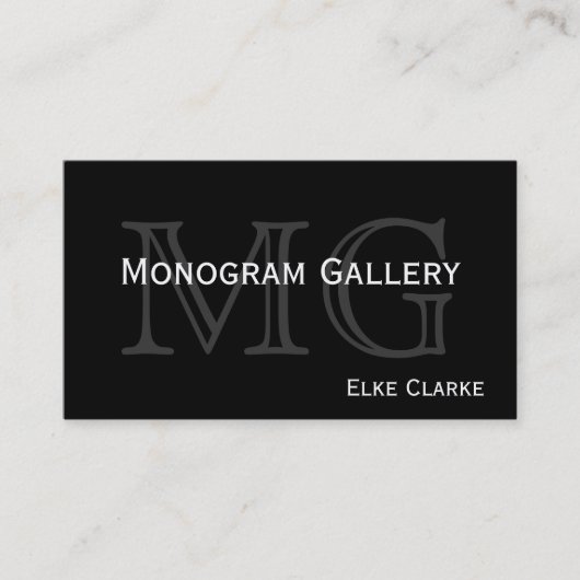 Carte de visite personnalisable de monogramme (Devant)