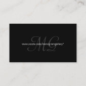 Carte de visite personnalisable de monogramme (Dos)