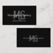 Carte de visite personnalisable de monogramme (Devant / Derrière)