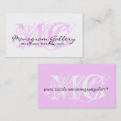 Carte de visite personnalisable de monogramme (Devant / Derrière)