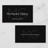 Carte de visite personnalisable de monogramme (Devant / Derrière)