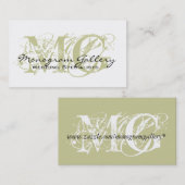 Carte de visite personnalisable de monogramme (Devant / Derrière)