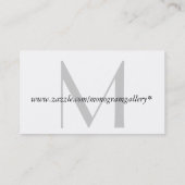 Carte de visite personnalisable de monogramme (Dos)