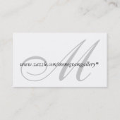 Carte de visite personnalisable de monogramme de (Dos)