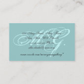 Carte de visite personnalisable de monogramme de (Dos)