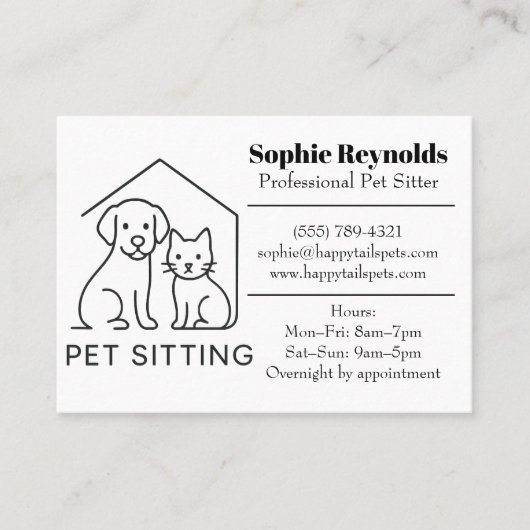 Carte de visite personnalisable de pet-sitter mini (Devant)
