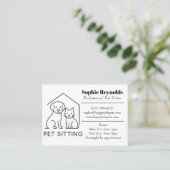 Carte de visite personnalisable de pet-sitter mini (Debout devant)