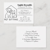 Carte de visite personnalisable de pet-sitter mini (Devant / Derrière)