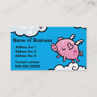 Carte de visite personnalisable de porc de vol