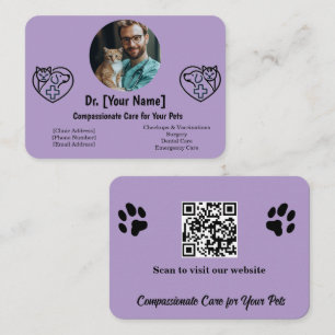 Carte de visite personnalisable de vétérinaire ave