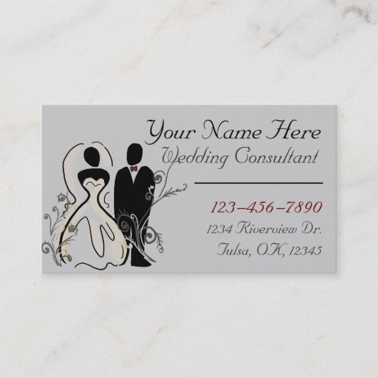 Carte de visite personnalisable de wedding planner (Devant)
