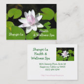 CARTE DE VISITE PERSONNALISABLE/EAU LILY/BLANC AVEC ROSE PALE (Devant / Derrière)