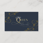 Carte De Visite Personnalisable Elegant Crown Queen Modèle 11 (Dos)