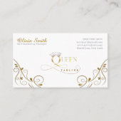 Carte De Visite Personnalisable Elegant Crown Queen Modèle 11 (Devant)