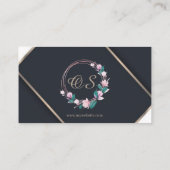 Carte De Visite Personnalisable Elegant Floral Modèle 14 (Dos)