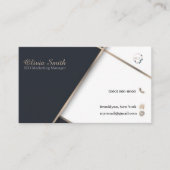 Carte De Visite Personnalisable Elegant Floral Modèle 14 (Devant)