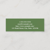 Carte de visite personnalisable et minimal de (Dos)