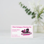 Carte de visite personnalisable Octopus rose (Debout devant)