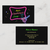 Carte De Visite (personnalisable) Panneau de la barre de néon (Devant / Derrière)