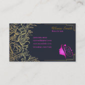Carte De Visite Personnalisable Pink Gold Elegant Modèle 12 (Devant)