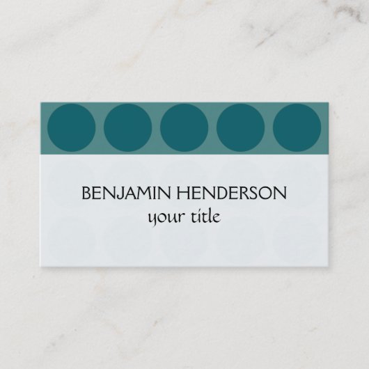Carte De Visite Personnalisable Pois toute couleur sur Turquoise (Devant)