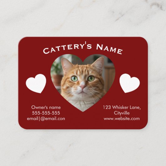 Carte de visite personnalisable pour chatterie (Devant)