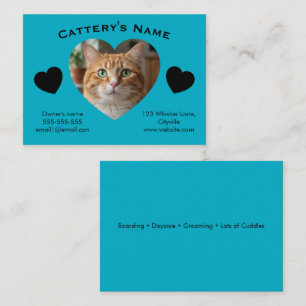 Carte de visite personnalisable pour chatterie - P