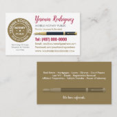 Carte de visite personnalisable pour Notaire Mobil (Devant / Derrière)
