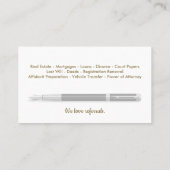 Carte de visite personnalisable pour Notaire Mobil (Dos)