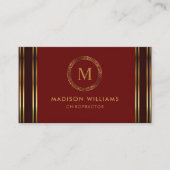 Carte De Visite Personnalisable Red Maroon Gold Professional (Devant)