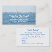 Carte de visite personnalisable, THÈME NAUTIQUE (Devant / Derrière)