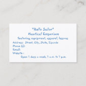 Carte de visite personnalisable, THÈME NAUTIQUE (Dos)