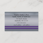 Carte De Visite Personnalisation De L'Argent Métallique, Du Gris E (Dos)