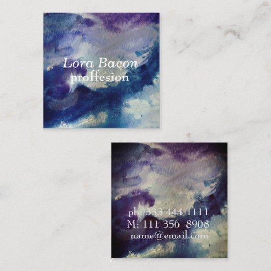 Carte de visite personnalisé Abstrait aquarelle (Devant / Derrière)