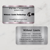 Carte De Visite Personnalisé - Argent, Or Rose, Design d'entrepris (Devant / Derrière)