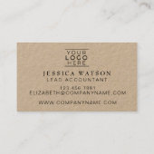 Carte De Visite Personnalisé avant et arrière rustique Kraft Premi (Dos)