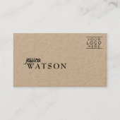 Carte De Visite Personnalisé avant et arrière rustique Kraft Premi (Devant)