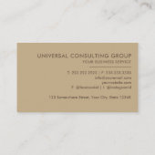 Carte De Visite Personnalisé Beige Brown Gris Or Fleurs Profession (Dos)