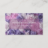 Carte De Visite Personnalisé blanc rose violet bleu Floral Profess (Devant)