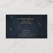 Carte De Visite Personnalisé Blue Gold Modern Minimaliste Personna (Devant)