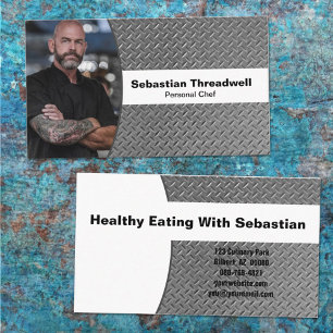 Carte De Visite Personnalisé Chef Plaque de diamant Photo personna