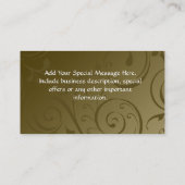 Carte de visite Personnalisé, Conception de torsio (Dos)