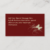 Carte de visite personnalisé, conception papillon (Dos)