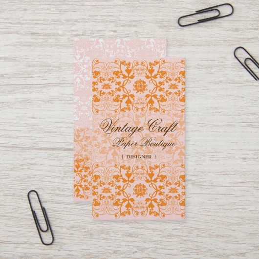 Carte de visite personnalisé Damask Swils Lace Sor (Devant/Arrière en situation)