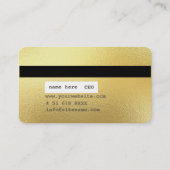 Carte de visite personnalisé de carte de crédit or (Dos)
