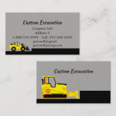 Carte de visite personnalisé de creusement d'excav (Devant / Derrière)