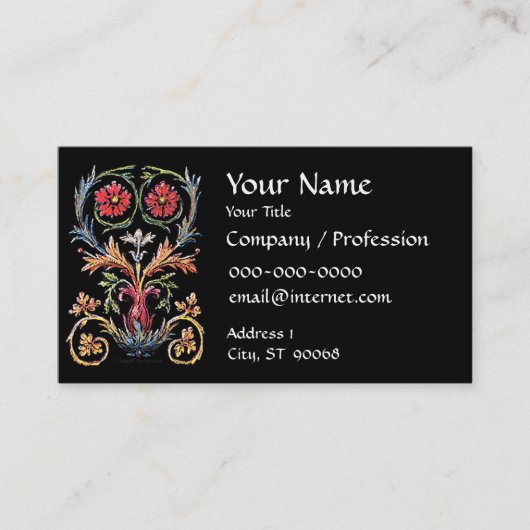 Carte de visite personnalisé de l'oeuvre baroque (Devant)