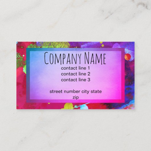 carte de visite personnalisé double face art abstr (Dos)